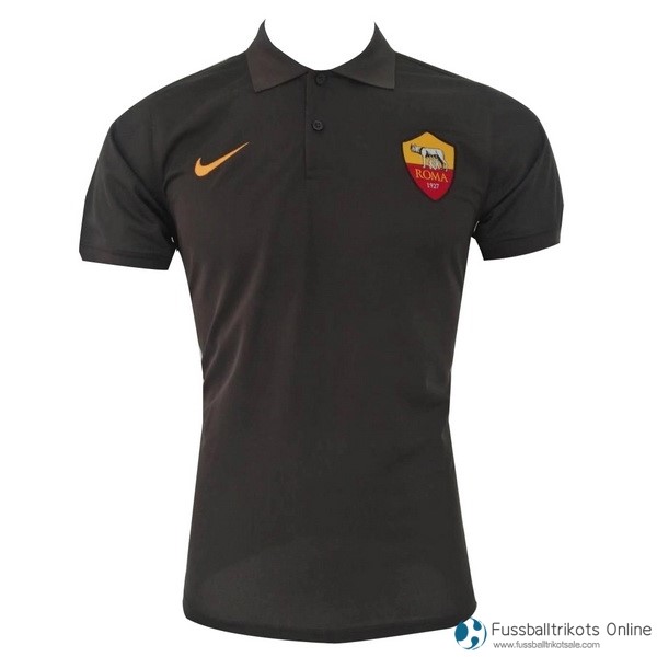 AS Roma Polo 2017-18 Schwarz Fussballtrikots Günstig